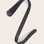 Punk-style studded belt with snap buckle