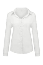 Casual Solid Button Shirt Collar Blouse