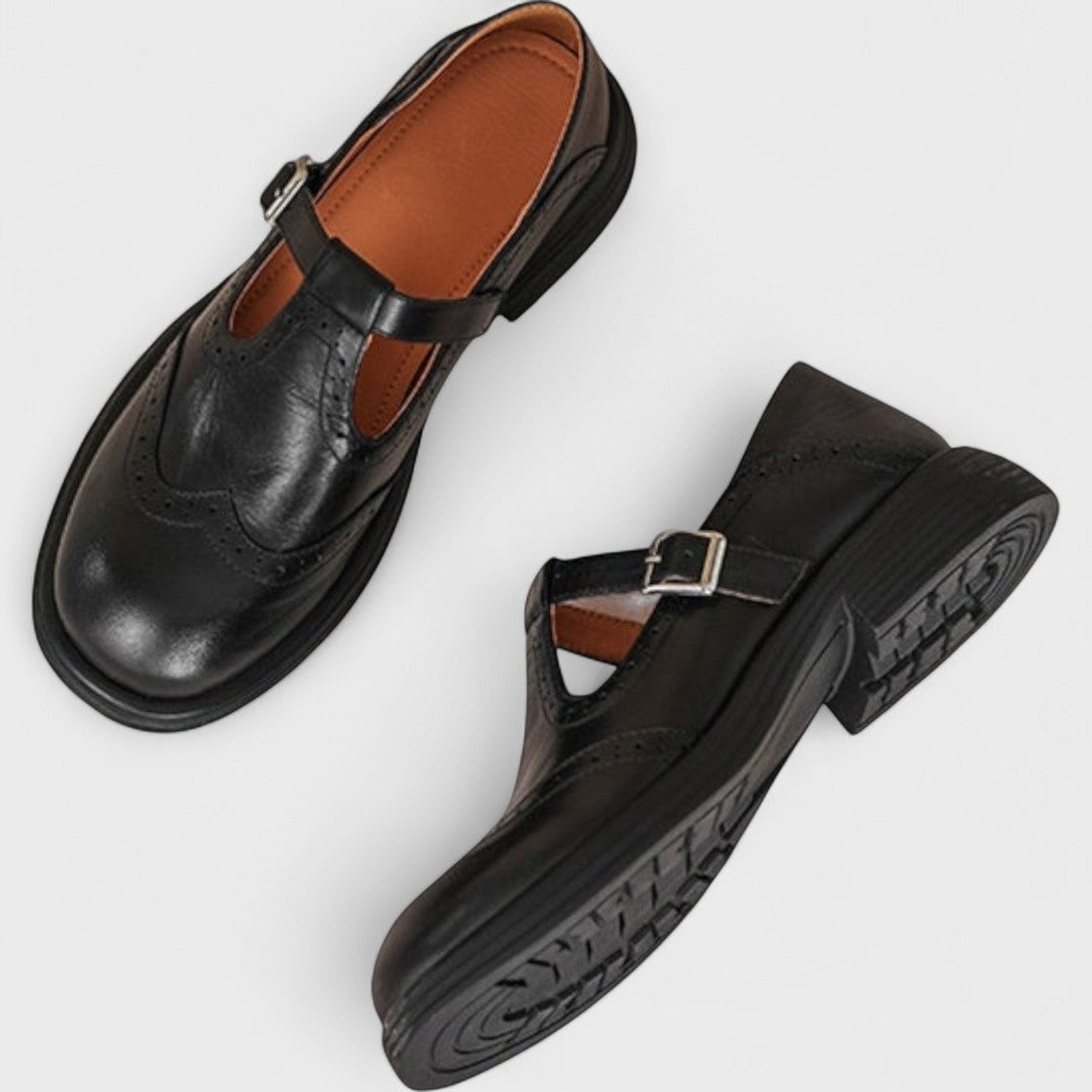 ELISA™  | Elegancia y comodidad. Tacón de cuero.