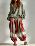 Bohemian-Style Loose Casual Ombre Design Two Piece Matching Set