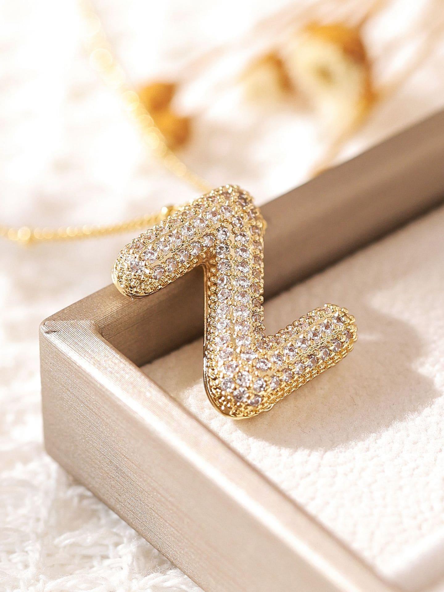 Pavl Bubble Letter Monogram Necklace